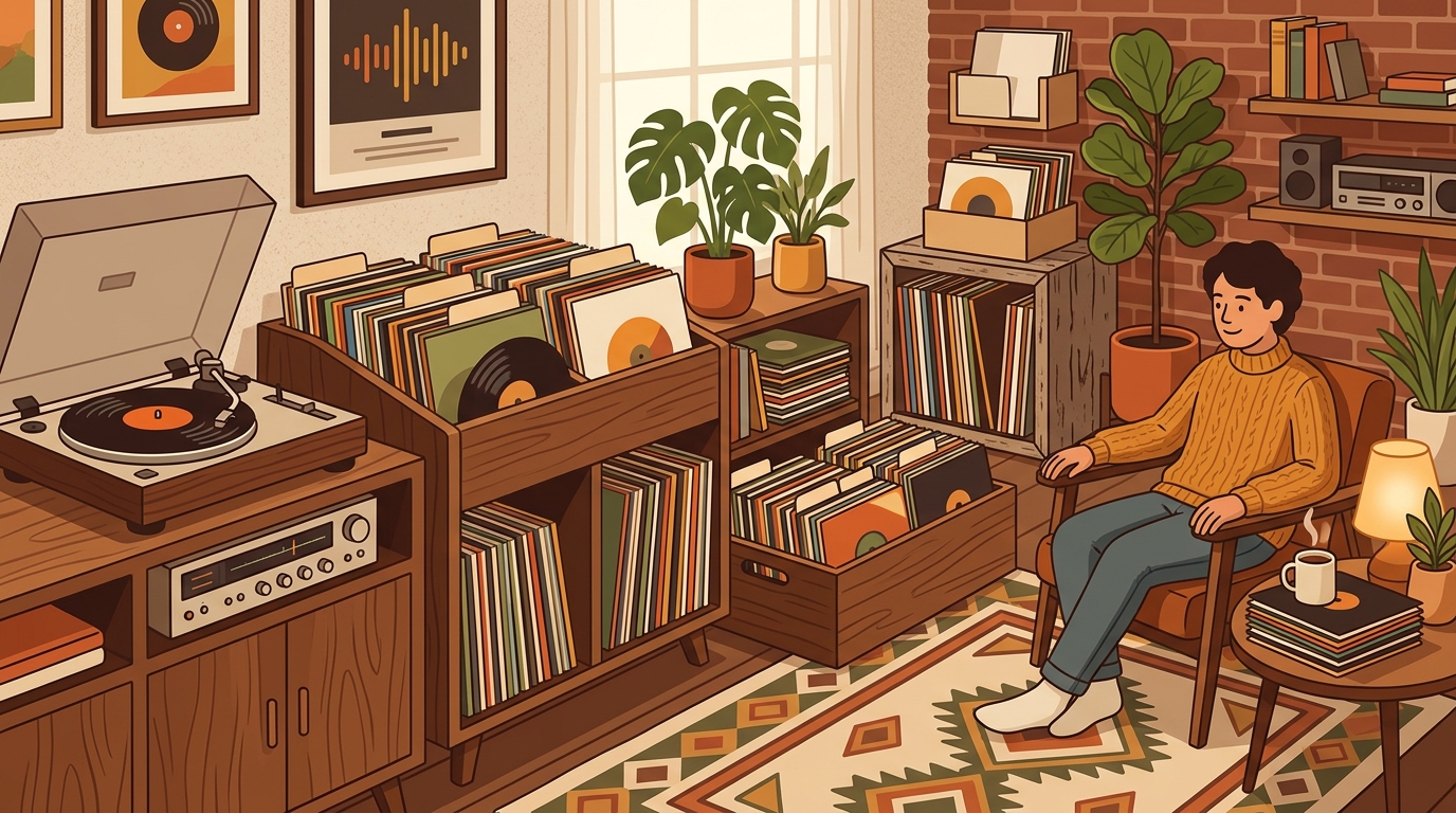 A Better Alternative to Vinyl Shelf Organization