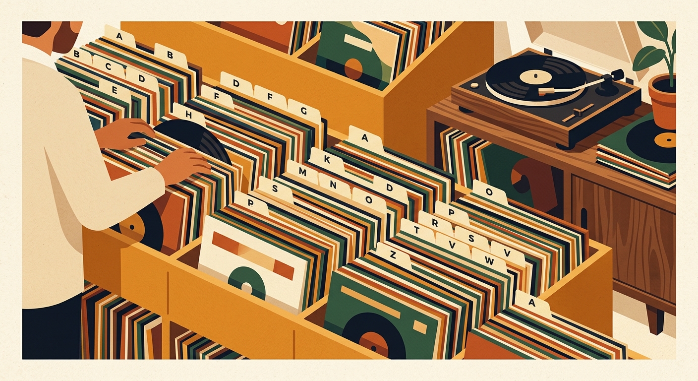 Free Vinyl Shelf Label Template for a Better Organized Record Collection